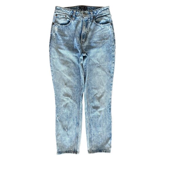 Abercrombie High Risee Mom Jean Curve Love Distressed Acid Wash Size 26 - Picture 1 of 6